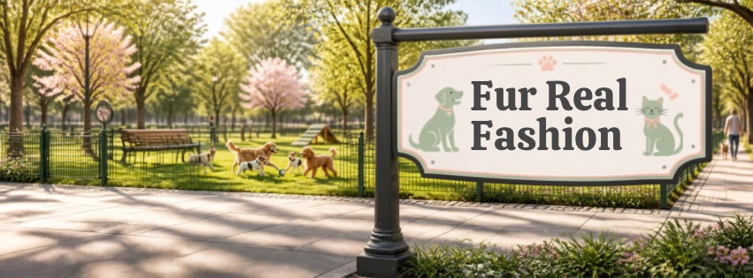 Fur Real Fashion dog and cat boutique park scene